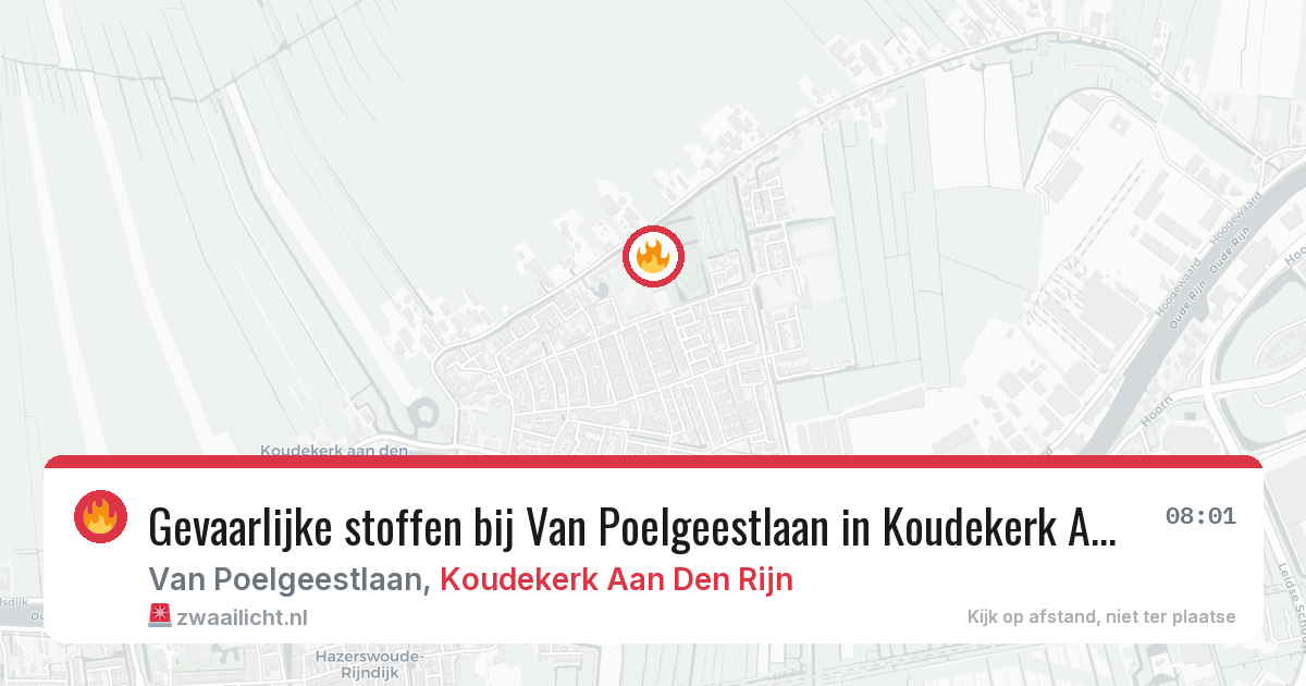 Gevaarlijke stoffen bij Van Poelgeestlaan in Koudekerk Aan Den Rijn — 18 mei 2026