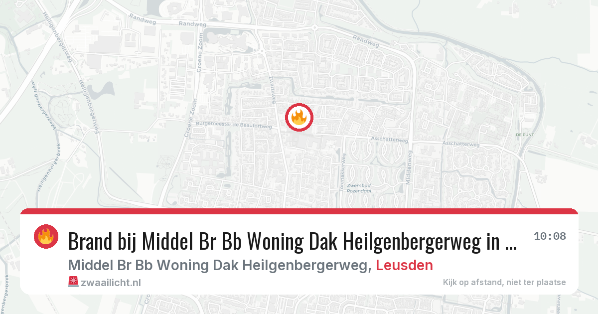 Brand bij Middel Br Bb Woning Dak Heilgenbergerweg in Leusden — 7 jul 2026