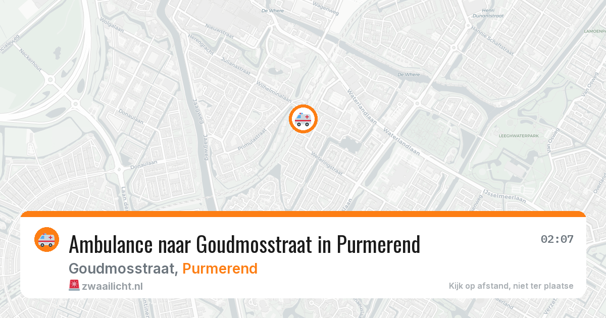 Ambulance naar Goudmosstraat in Purmerend — 15 jul 2026