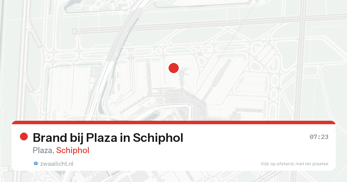 Brand bij Plaza in Schiphol — 21 aug 2026