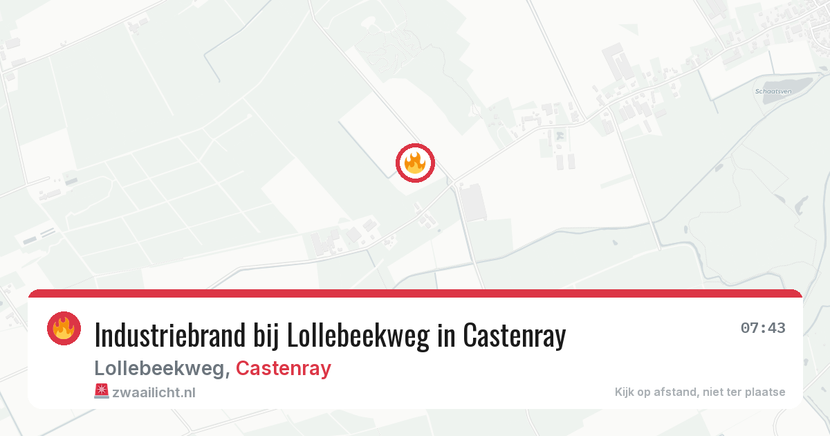 Industriebrand bij Lollebeekweg in Castenray — 14 jul 2026