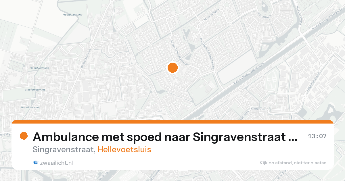 Ambulance met spoed naar Singravenstraat in Hellevoetsluis — 15 jul 2026