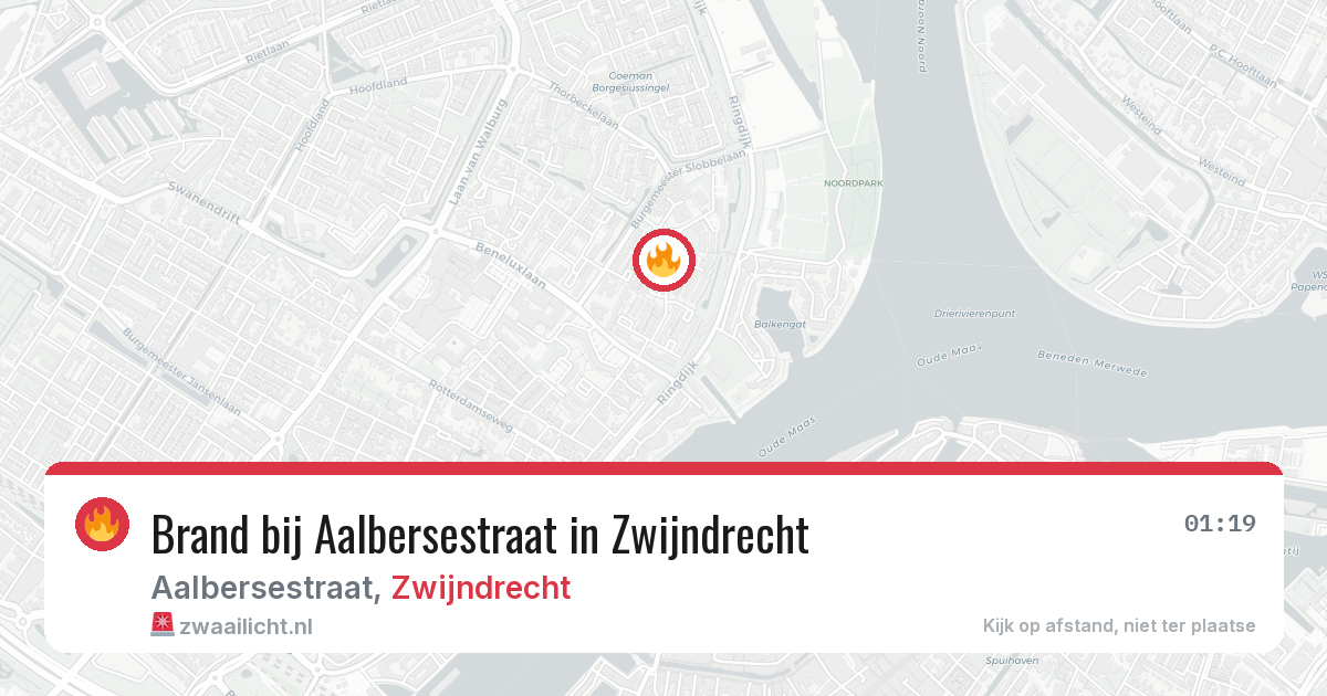 Brand bij Aalbersestraat in Zwijndrecht — 29 jun 2026