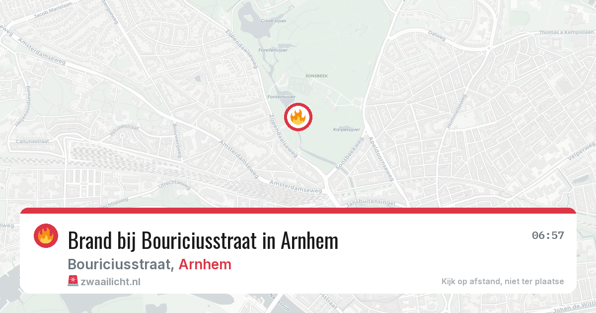 Brand bij Bouriciusstraat in Arnhem — 25 jun 2026