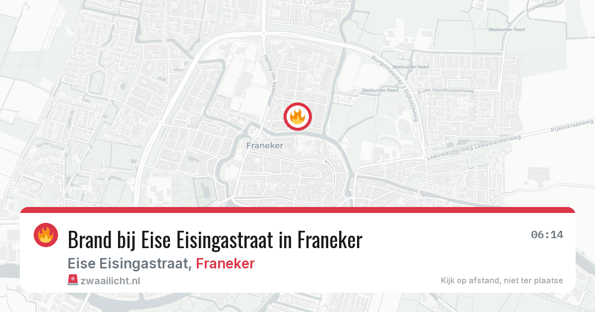 Brand bij Eise Eisingastraat in Franeker — 25 jun 2026