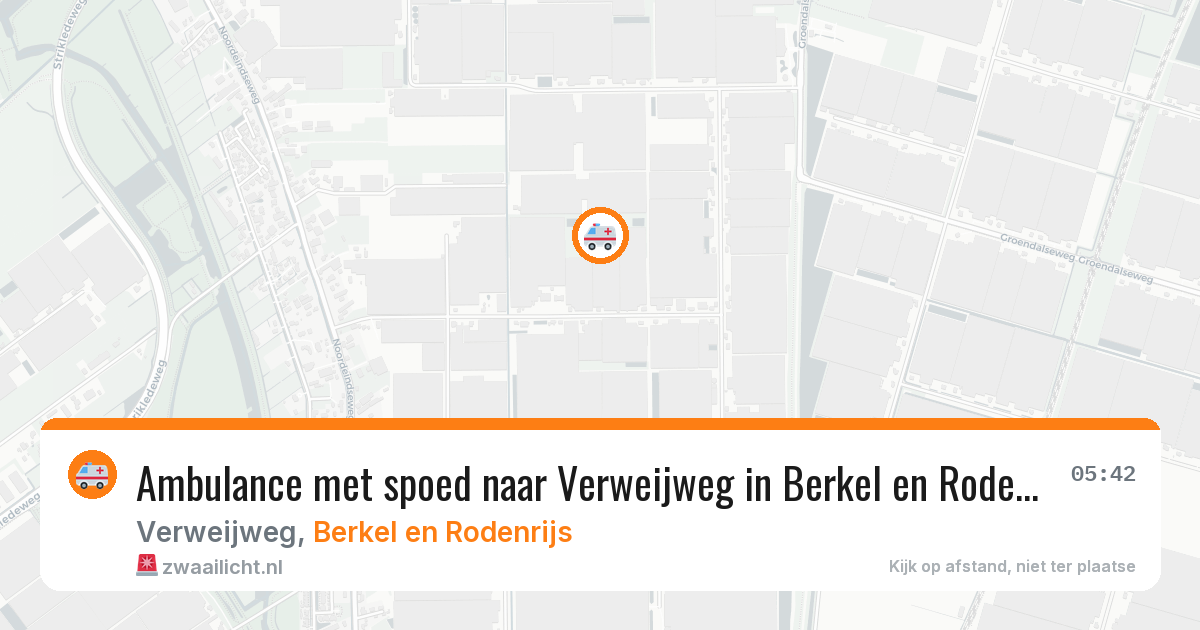 Ambulance met spoed naar Verweijweg in Berkel en Rodenrijs — 8 aug 2026
