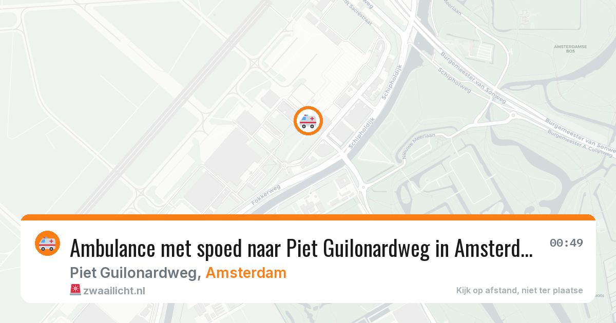 Ambulance met spoed naar Piet Guilonardweg in Amsterdam — 2 aug 2026