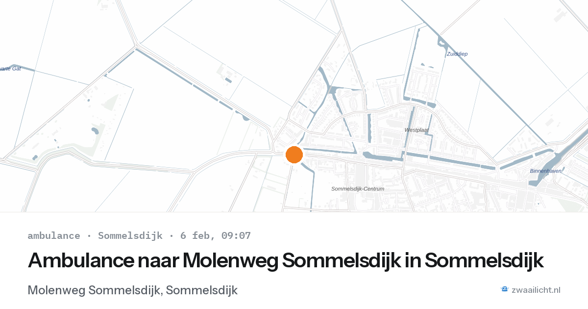Ambulance naar Molenweg Sommelsdijk in Sommelsdijk — 6 feb 2026