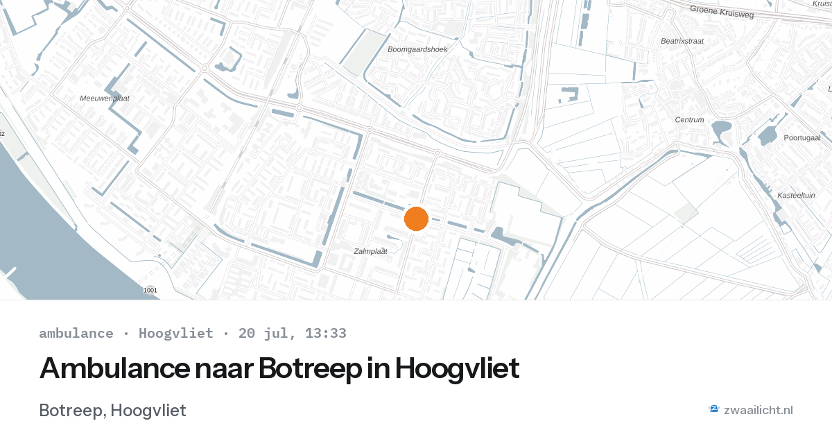 Ambulance naar Botreep in Hoogvliet — 20 jul 2026