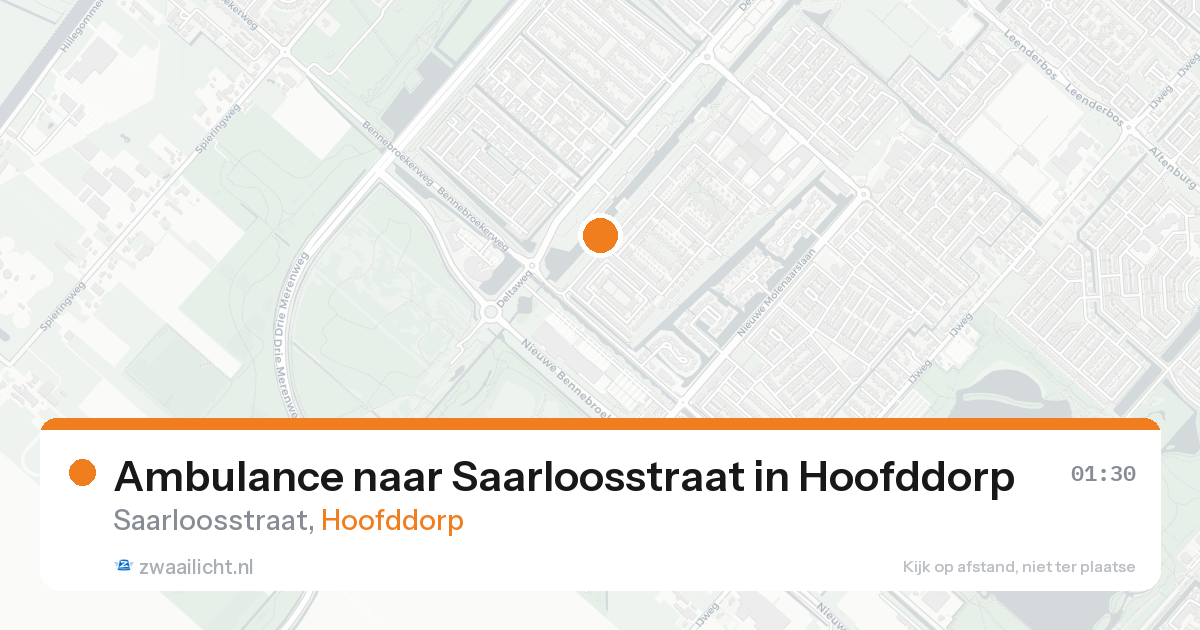 Ambulance naar Saarloosstraat in Hoofddorp — 21 aug 2026