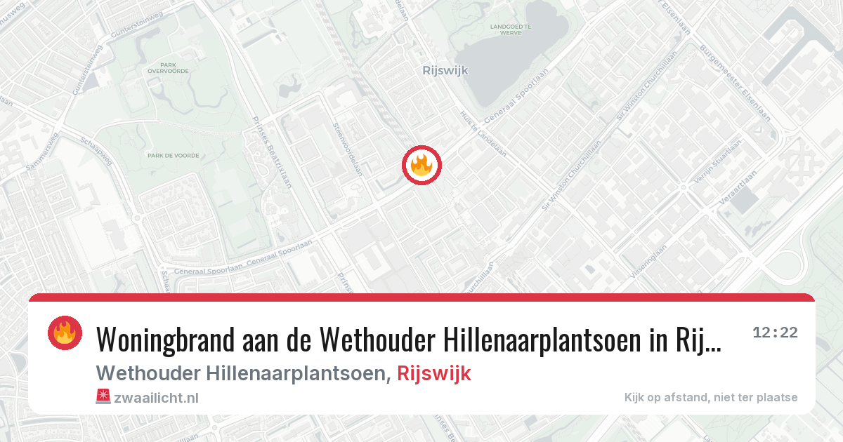 Woningbrand aan de Wethouder Hillenaarplantsoen in Rijswijk — 24 jul 2026