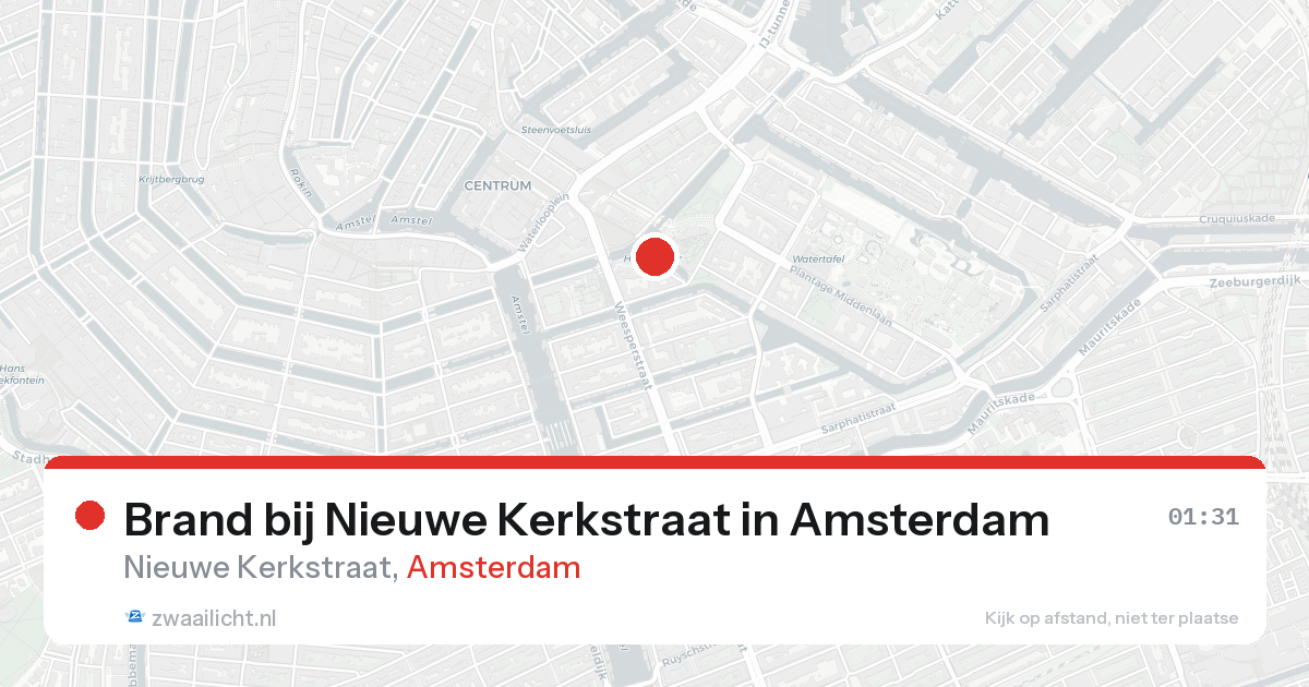 Brand bij Nieuwe Kerkstraat in Amsterdam — 24 aug 2026