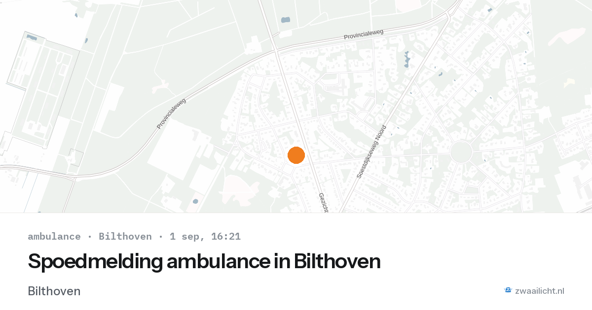 Spoedmelding ambulance in Bilthoven — 1 sep 2026