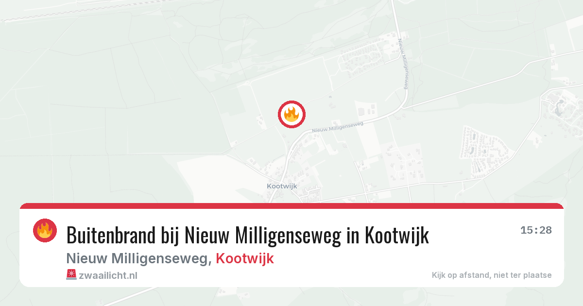 Buitenbrand bij Nieuw Milligenseweg in Kootwijk — 28 mrt 2026