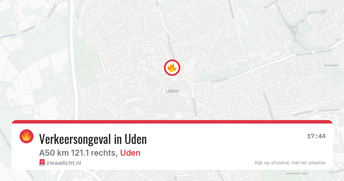 Verkeersongeval in Uden — 9 aug 2026