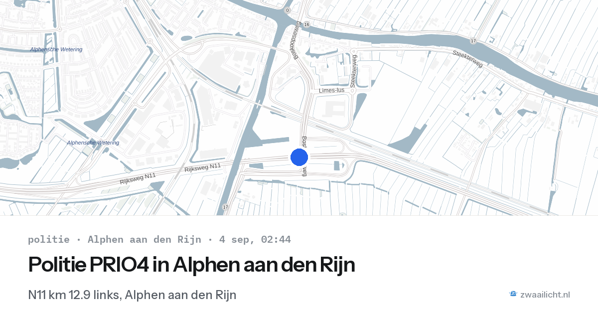Politie PRIO4 in Alphen aan den Rijn — 4 sep 2026 | 🚨 Zwaailicht.nl