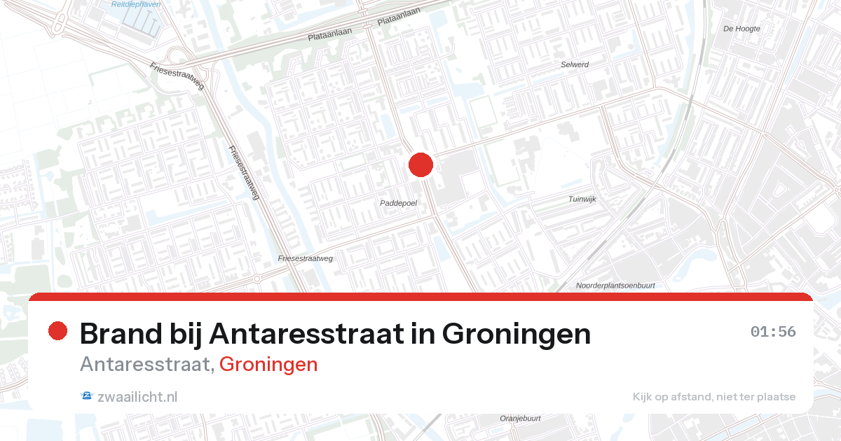 Brand bij Antaresstraat in Groningen — 4 aug 2026
