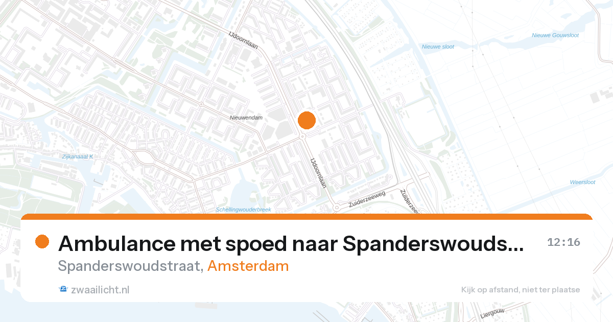 Ambulance met spoed naar Spanderswoudstraat in Amsterdam — 27 aug 2026