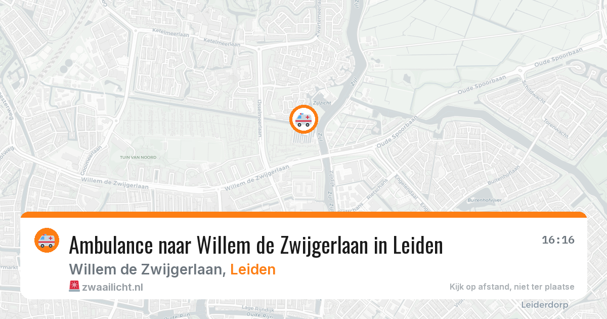 Ambulance naar Willem de Zwijgerlaan in Leiden — 16 mei 2026