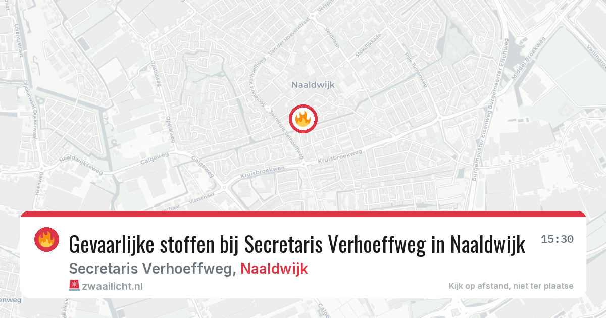 Gevaarlijke stoffen bij Secretaris Verhoeffweg in Naaldwijk — 30 mei 2026