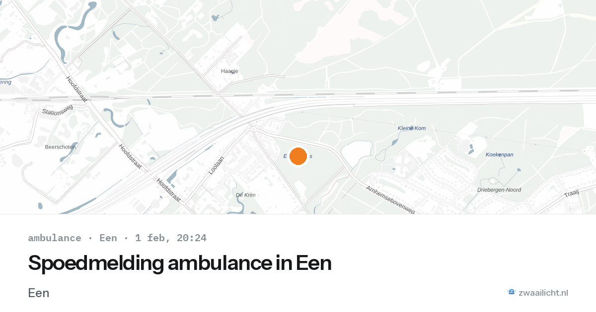Spoedmelding ambulance in Een — 1 feb 2026