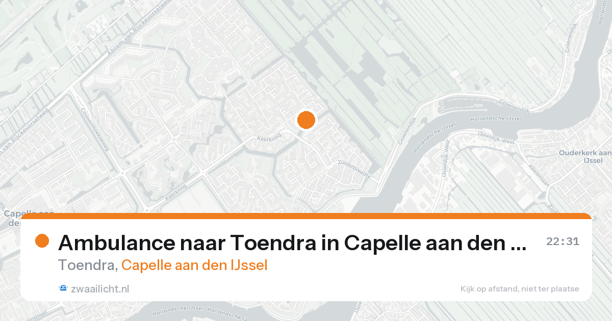 Ambulance naar Toendra in Capelle aan den IJssel — 18 aug 2026