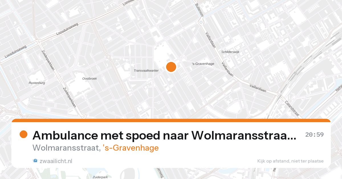 Ambulance met spoed naar Wolmaransstraat in 's-Gravenhage — 28 aug 2026