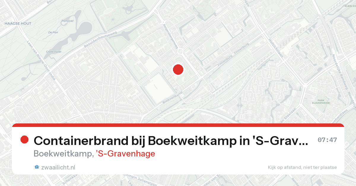 Containerbrand bij Boekweitkamp in 'S-Gravenhage — 26 aug 2026