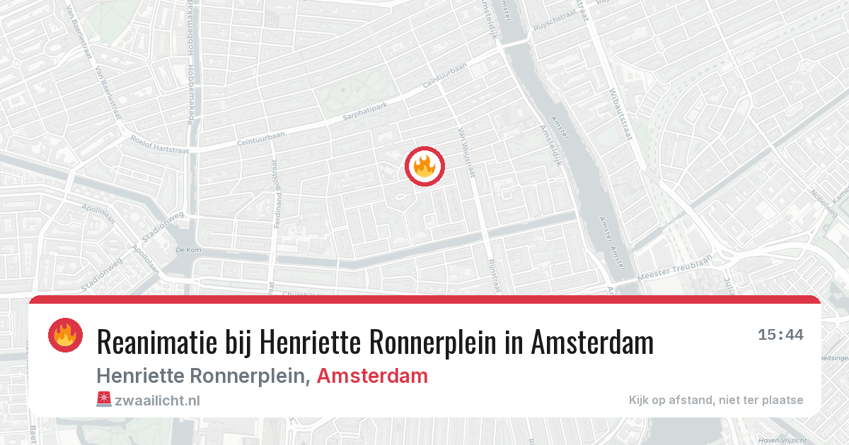 Reanimatie bij Henriette Ronnerplein in Amsterdam — 8 aug 2026