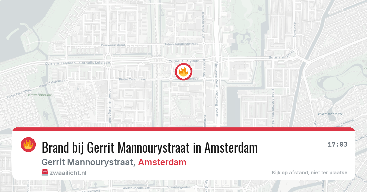 Brand bij Gerrit Mannourystraat in Amsterdam — 4 apr 2026