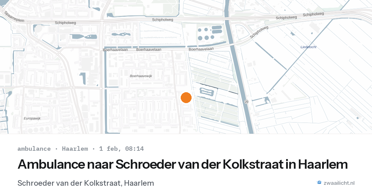 Ambulance naar Schroeder van der Kolkstraat in Haarlem — 1 feb 2026