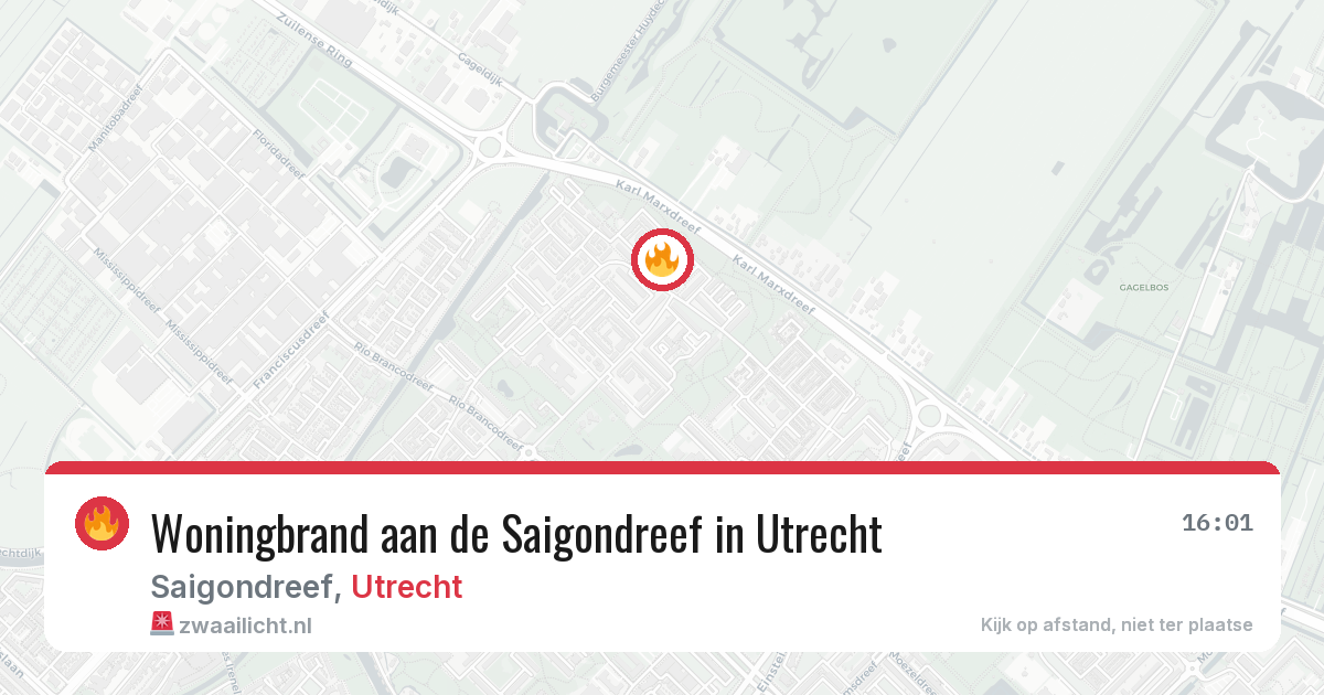Woningbrand aan de Saigondreef in Utrecht — 15 mei 2026