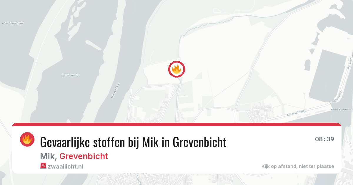 Gevaarlijke stoffen bij Mik in Grevenbicht — 3 aug 2026