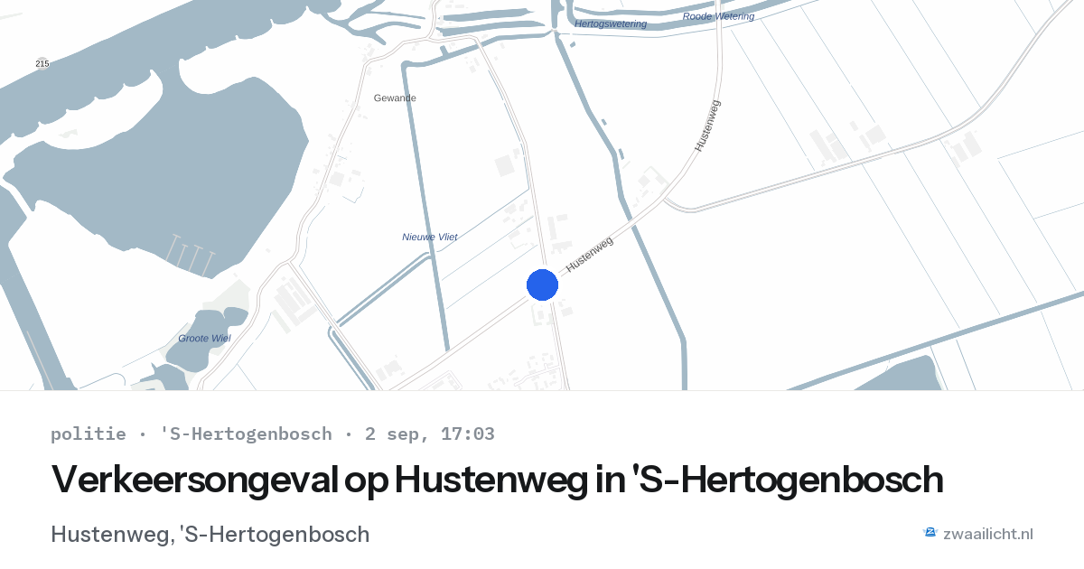 Verkeersongeval op Hustenweg in 'S-Hertogenbosch — 2 sep 2026