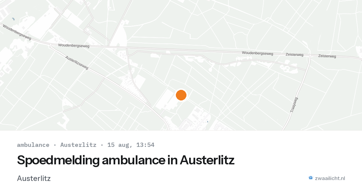Spoedmelding ambulance in Austerlitz — 15 aug 2026