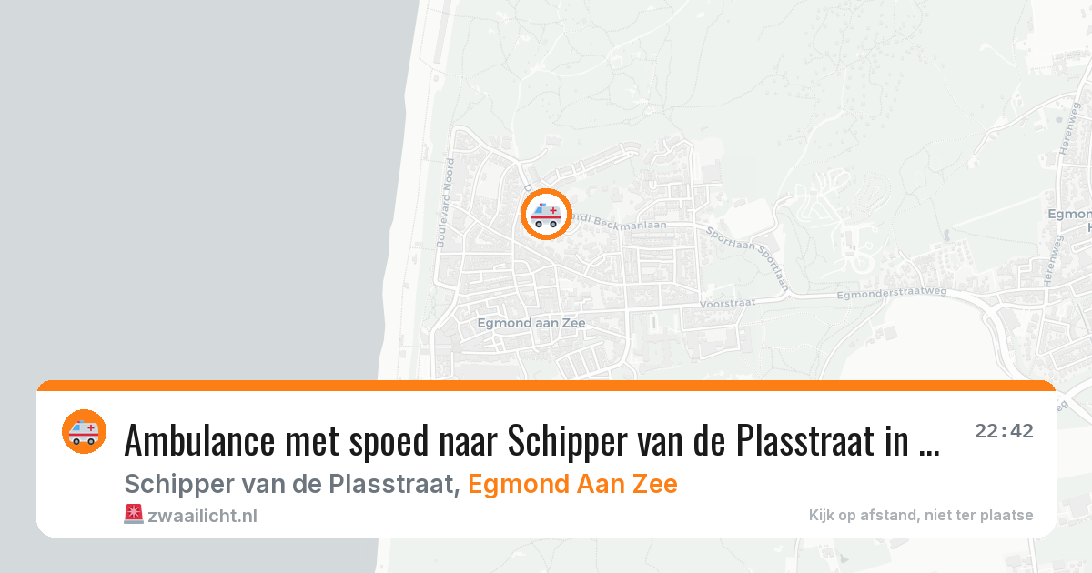 Ambulance met spoed naar Schipper van de Plasstraat in Egmond Aan Zee — 23 mei 2026