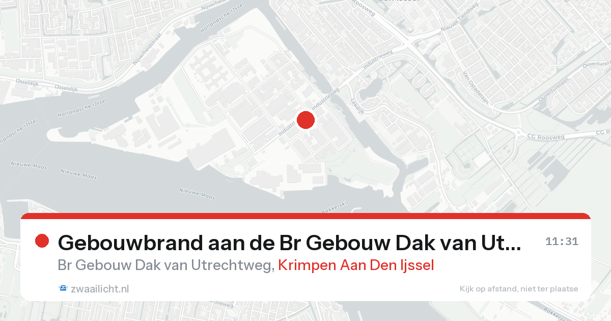 Gebouwbrand aan de Br Gebouw Dak van Utrechtweg in Krimpen Aan Den Ijssel — 7 feb 2026