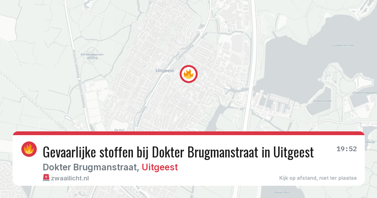 Gevaarlijke stoffen bij Dokter Brugmanstraat in Uitgeest — 24 jul 2026