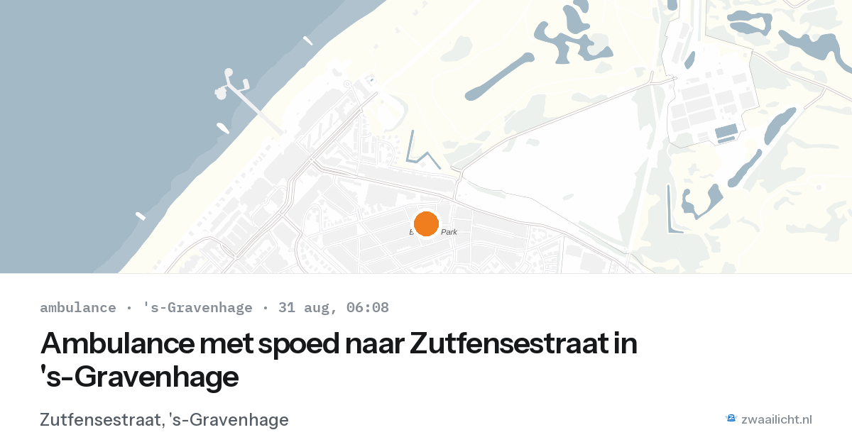 Ambulance met spoed naar Zutfensestraat in 's-Gravenhage — 31 aug 2026