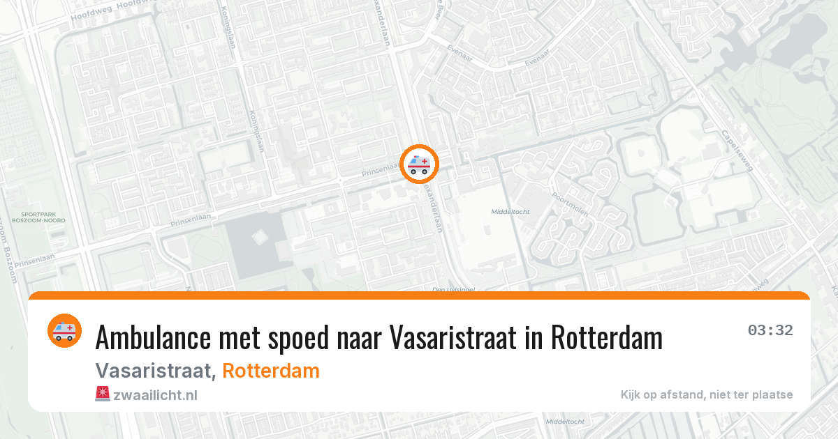 Ambulance met spoed naar Vasaristraat in Rotterdam — 15 mei 2026