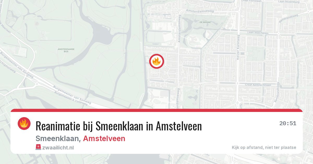 Reanimatie bij Smeenklaan in Amstelveen — 6 apr 2026