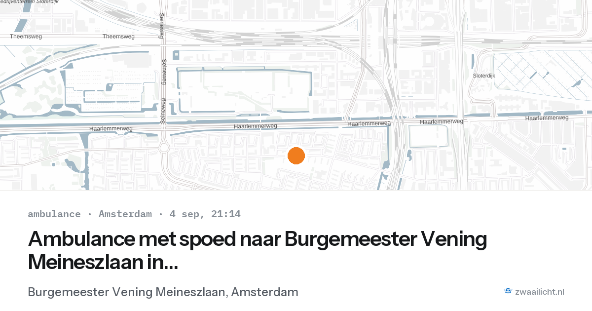 Ambulance met spoed naar Burgemeester Vening Meineszlaan in Amsterdam — 4 sep 2026