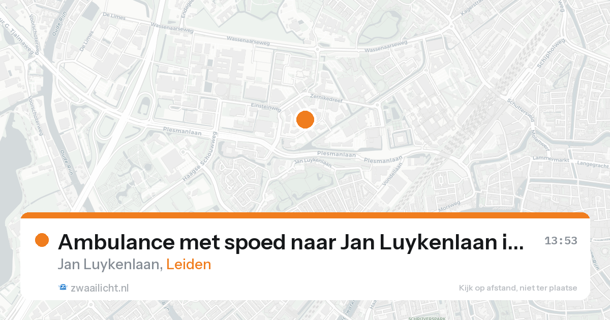 Ambulance met spoed naar Jan Luykenlaan in Leiden — 25 aug 2026