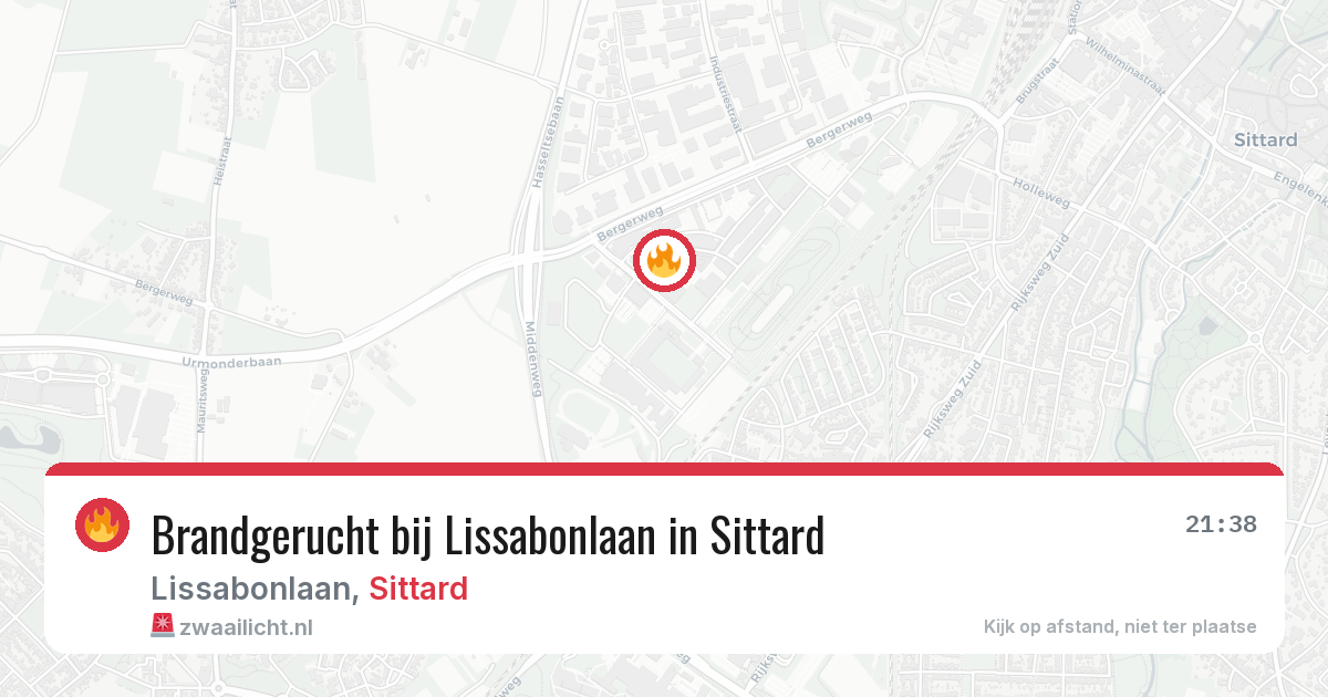 Brandgerucht bij Lissabonlaan in Sittard — 31 jul 2026