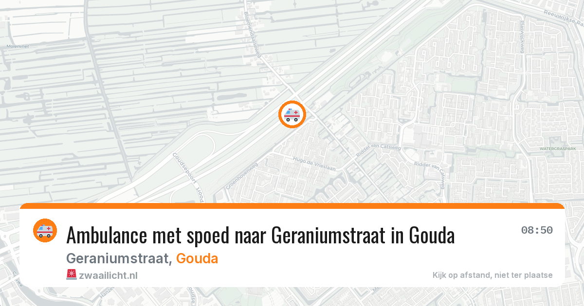 Ambulance met spoed naar Geraniumstraat in Gouda — 31 mrt 2026