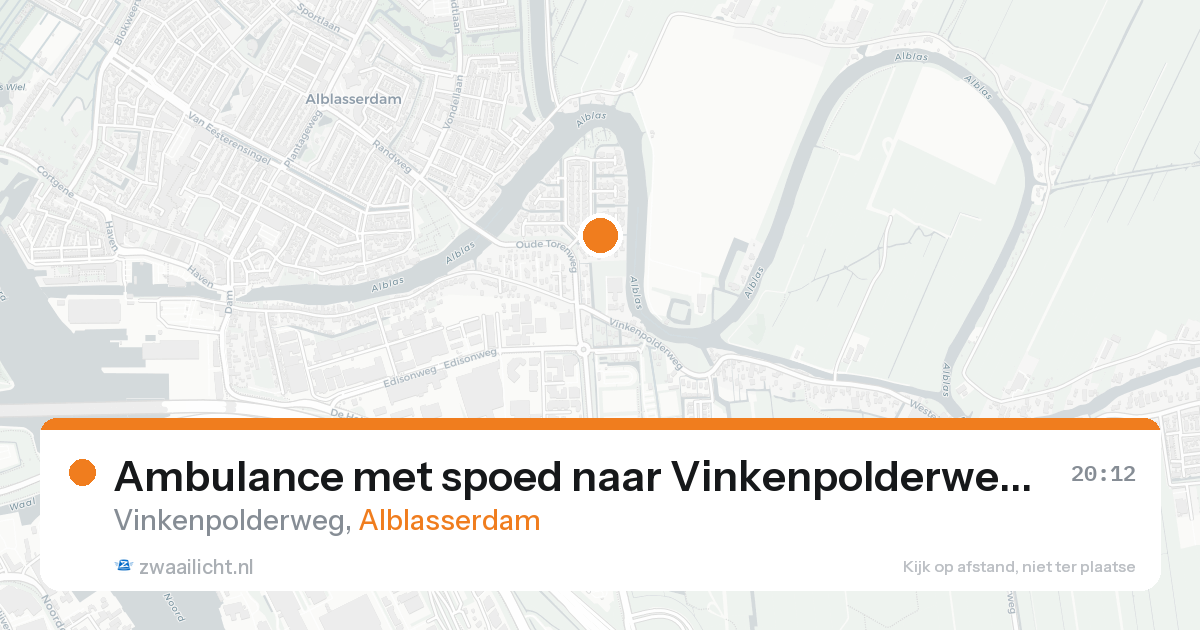 Ambulance met spoed naar Vinkenpolderweg in Alblasserdam — 17 aug 2026
