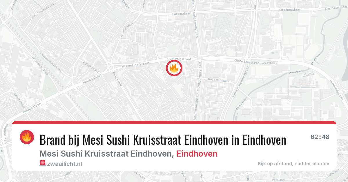 Brand bij Mesi Sushi Kruisstraat Eindhoven in Eindhoven — 9 mrt 2026