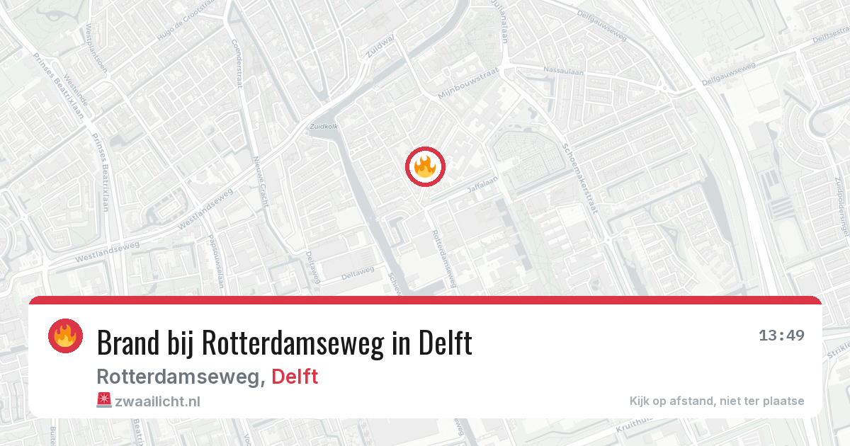 Brand bij Rotterdamseweg in Delft — 27 jul 2026