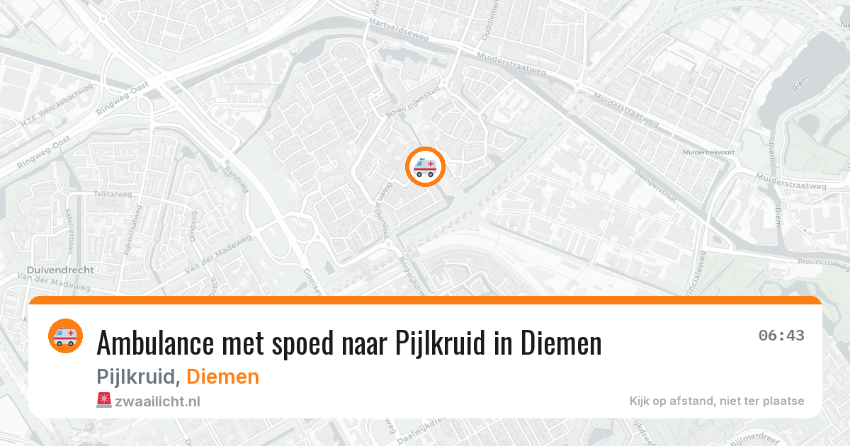 Ambulance met spoed naar Pijlkruid in Diemen — 29 jun 2026