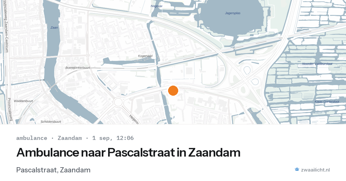 Ambulance naar Pascalstraat in Zaandam — 1 sep 2026